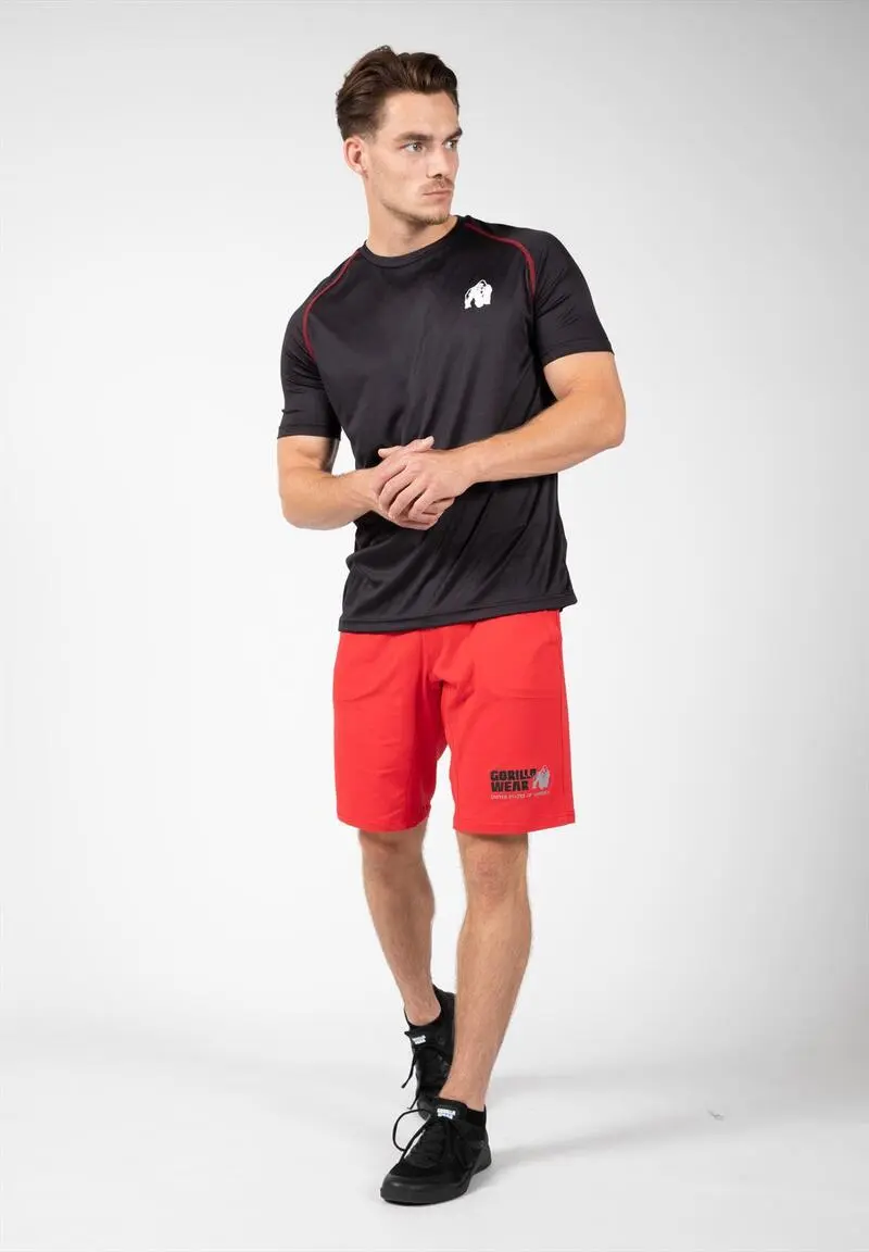 Camiseta Musculación Manga Corta Hombre GORILLA WEAR Performance Negro Rojo - Ropa Deportiva de Alta Calidad 5 Camiseta Musculación Manga Corta Hombre GORILLA WEAR Performance Negro Rojo - Ropa Deportiva de Alta Calidad - Imagen 3