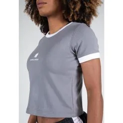 Camiseta Musculación Manga Corta Mujer GORILLA WEAR New Orleans Gris - Ropa Deportiva para Entrenamiento -Running comercio camiseta musculacion manga corta mujer gorilla wear new orleans gris 3