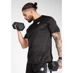 Camiseta de Musculación Manga Corta Poliéster para Hombre - GORILLA WEAR Fargo Negro -Running comercio camiseta musculacion manga corta poliester hombre gorilla wear fargo negro 3
