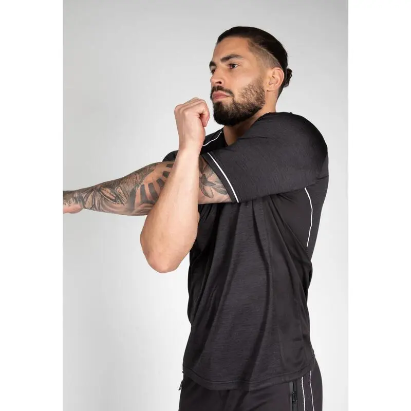 Camiseta Musculación Manga Corta Poliéster Hombre GORILLA WEAR Fremont Negro 6 Camiseta Musculación Manga Corta Poliéster Hombre GORILLA WEAR Fremont Negro - Imagen 4