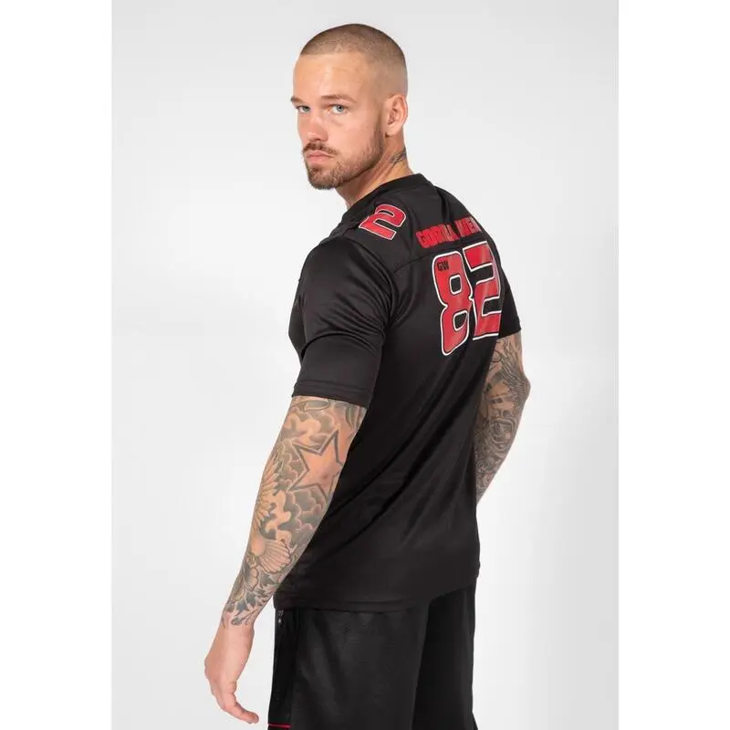Camiseta Musculación Manga Corta Poliéster Hombre GORILLA WEAR Fresno Negro Rojo - Ropa Deportiva 4 Camiseta Musculación Manga Corta Poliéster Hombre GORILLA WEAR Fresno Negro Rojo - Ropa Deportiva - Imagen 2