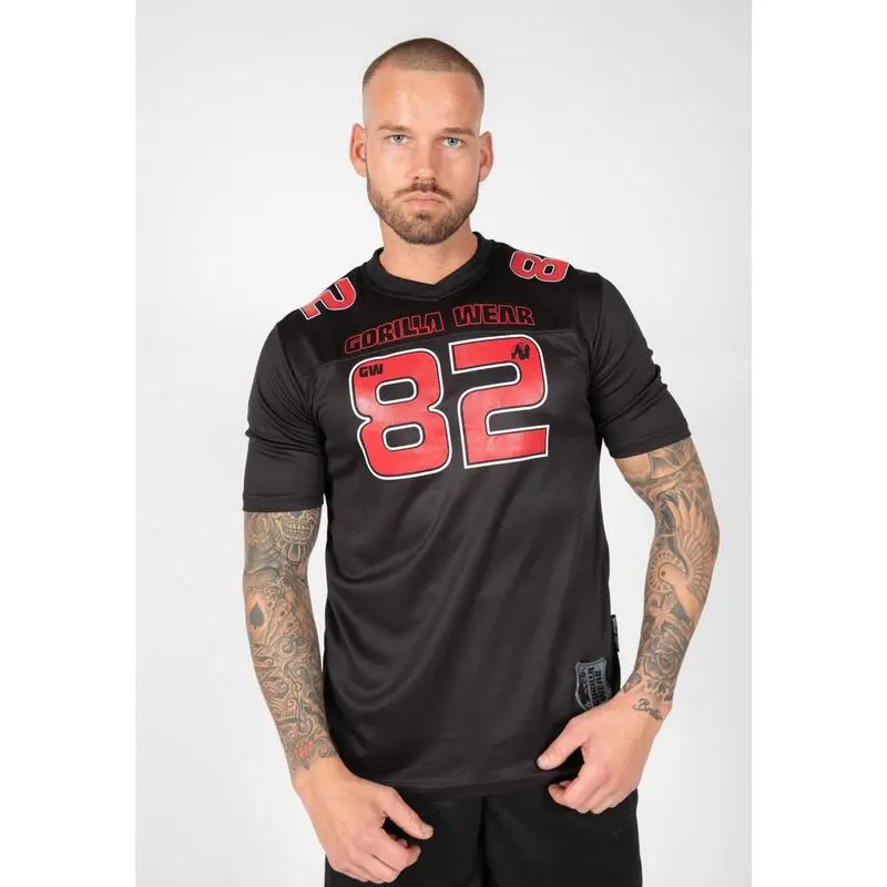 Camiseta Musculación Manga Corta Poliéster Hombre GORILLA WEAR Fresno Negro Rojo - Ropa Deportiva 3 Camiseta Musculación Manga Corta Poliéster Hombre GORILLA WEAR Fresno Negro Rojo - Ropa Deportiva