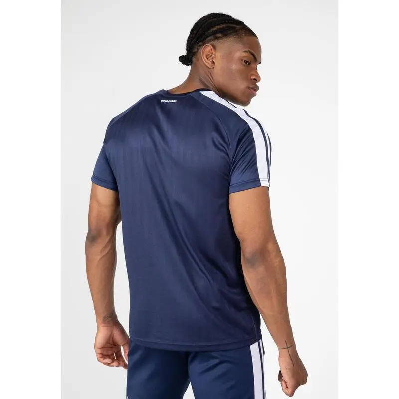 Camiseta de Musculación Manga Corta Poliéster para Hombre - GORILLA WEAR Stratford Azul 4 Camiseta de Musculación Manga Corta Poliéster para Hombre - GORILLA WEAR Stratford Azul - Imagen 2