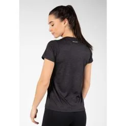Camiseta Musculación Manga Corta Poliéster Mujer GORILLA WEAR Elmira Negro - Ropa Deportiva de Alta Calidad -Running comercio camiseta musculacion manga corta poliester mujer gorilla wear elmira negro 1