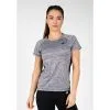 Camiseta de Musculación Manga Corta para Mujer - GORILLA WEAR Monetta Gris -Running comercio camiseta musculacion manga corta poliester mujer gorilla wear monetta gris