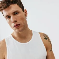 Kalenji Camiseta Running Dry Hombre Blanco Sin Mangas - Transpirable y Ligera -Running comercio camiseta running dry hombre blanco sin mangas transpirable 3