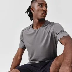 Kalenji Camiseta Running Dry+ Hombre Azul Oscuro - Transpirable y Ligera -Running comercio camiseta running dry hombre gris granito transpirable