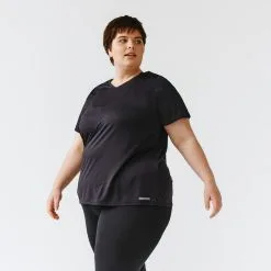 Kalenji Camiseta Running Manga Corta Transpirable Mujer Dry Azul - Talla Grande -Running comercio camiseta running manga corta transpirable talla grande mujer dry negro