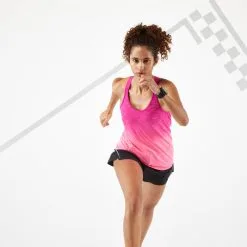 Camiseta Running Sin Mangas Sujetador Integrado Mujer Kiprun Care Rosa Degradado -Running comercio camiseta running sin mangas sujetador integrado mujer kiprun care rosa degradado 2