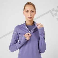 Camiseta Running Térmica Mujer Kiprun Warm Light Morada - Técnica y Ligera -Running comercio camiseta running termica mujer kiprun warm light morada 4