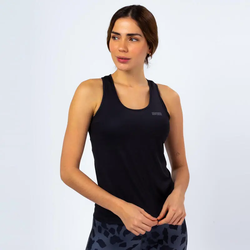Camiseta Sin Mangas Para Running De Poliéster Reciclado Mujer TRR Negra - THE RUNNING REPUBLIC 3 Camiseta Sin Mangas Para Running De Poliéster Reciclado Mujer TRR Negra - THE RUNNING REPUBLIC