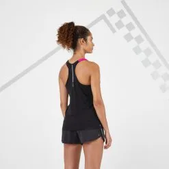 Camiseta Sin Mangas Running Kiprun Care Mujer Negro Rosa - Transpirable y Ligera -Running comercio camiseta sin mangas running kiprun care mujer negro rosa transpirable 2