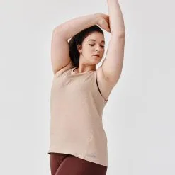 Kalenji Camiseta Sin Mangas Transpirable Running Mujer - Soft Beige | Diseño Ligero y Cómodo