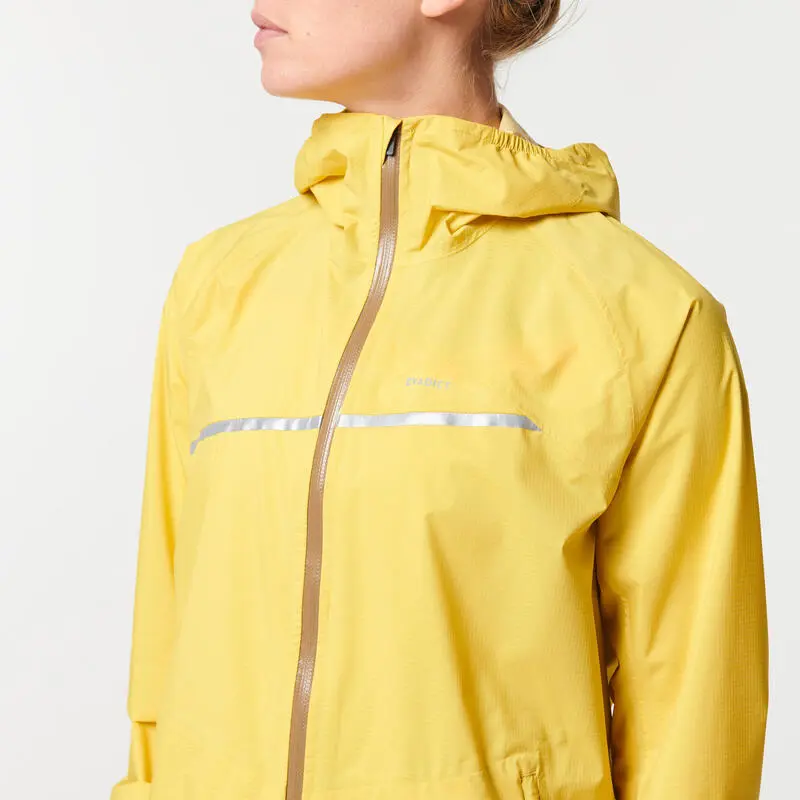 EVADICT Chaqueta Cortavientos Trail Running Impermeable Mujer Amarillo - Ligera y Transpirable 4 EVADICT Chaqueta Cortavientos Trail Running Impermeable Mujer Amarillo - Ligera y Transpirable - Imagen 2