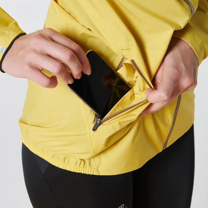 EVADICT Chaqueta Cortavientos Trail Running Impermeable Mujer Amarillo - Ligera y Transpirable 7 EVADICT Chaqueta Cortavientos Trail Running Impermeable Mujer Amarillo - Ligera y Transpirable - Imagen 5