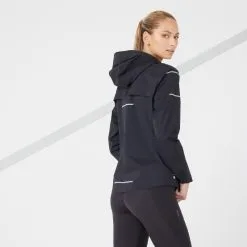 CHAQUETA DE RUNNING MUJER IMPERMEABLE CORTAVIENTO KIPRUN RAIN+ NEGRO - Ligera y Transpirable -Running comercio chaqueta de running mujer impermeable cortaviento kiprun rain negro 2