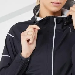 CHAQUETA DE RUNNING MUJER IMPERMEABLE CORTAVIENTO KIPRUN RAIN+ NEGRO - Ligera y Transpirable -Running comercio chaqueta de running mujer impermeable cortaviento kiprun rain negro 4