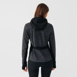 Chaqueta Running con Capucha para Mujer - Caliente y Reflectante, Negro | Kalenji -Running comercio chaqueta running capucha mujer warm negro motivos reflectantes 1