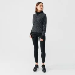 Chaqueta Running con Capucha para Mujer - Caliente y Reflectante, Negro | Kalenji -Running comercio chaqueta running capucha mujer warm negro motivos reflectantes 2