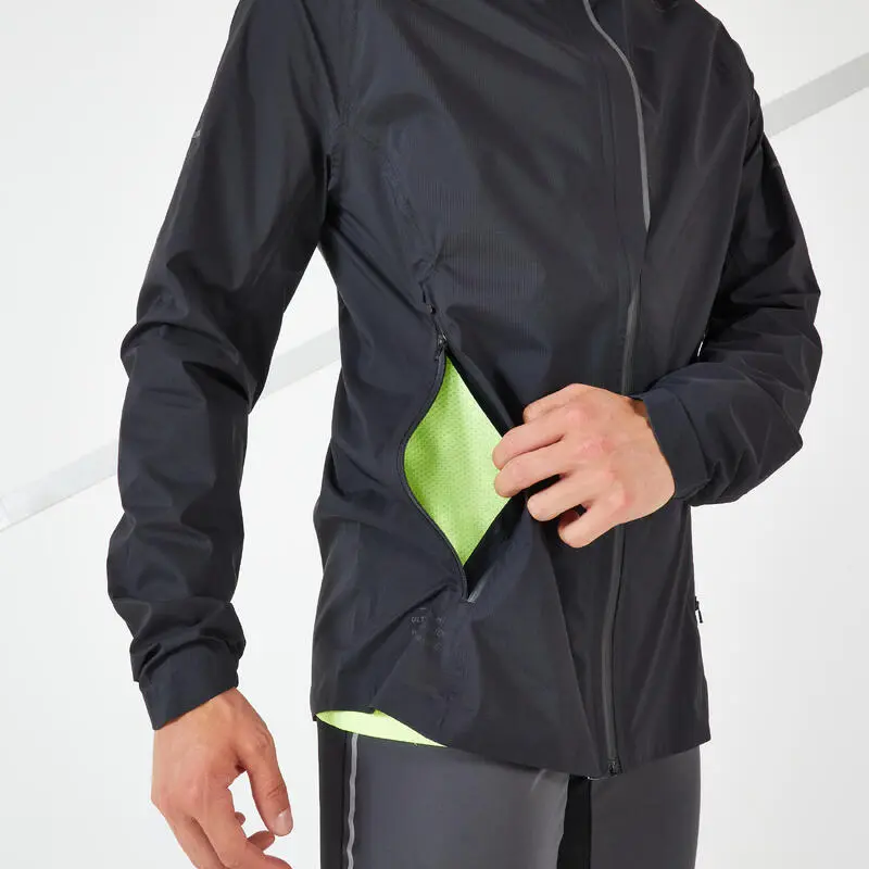Chaqueta Running Hombre Impermeable Cortaviento - KIPRUN RAIN+ Negro 6 Chaqueta Running Hombre Impermeable Cortaviento - KIPRUN RAIN+ Negro - Imagen 4