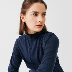 Chaqueta Running Mujer Kalenji con Capucha Warm Azul Oscuro -Running comercio chaqueta running mujer capucha warm azul oscuro 3