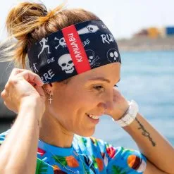 Cinta Para La Cabeza HEADBAND #CORREOMUERE Unisex KAMUABU Negra Corte Láser - Accesorio Running -Running comercio cinta para la cabeza headband correomuere unisex kamuabu negra corte laser 1