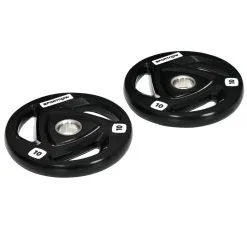 Juego De 2 Discos De Pesas Olímpicas 10 Kg SPORTNOW Ø32x4 Cm Negro - Mancuernas y Pesas/Musculación