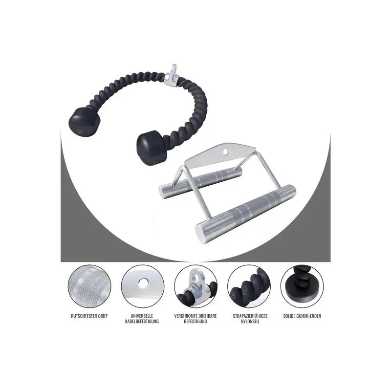 Gorilla Sports Juego De Asas De Remo con Cuerda de Nylon para Máquinas de Gimnasio y Musculación 7 Gorilla Sports Juego De Asas De Remo con Cuerda de Nylon para Máquinas de Gimnasio y Musculación - Imagen 5