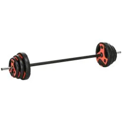 Juego De Barra De Pesas Con Mancuernas SPORTNOW 140x17x17 Cm Negro - Ideal para Musculación