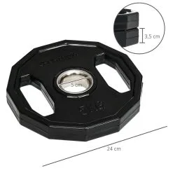 Juegoe 2 Discos De Pesas Olímpicas 5 Kg SPORTNOW - Acero Negro 24x24x3,5 cm - Ideal Para Musculación Y Entrenamiento 7 Juegoe 2 Discos De Pesas Olímpicas 5 Kg SPORTNOW - Acero Negro 24x24x3,5 cm - Ideal Para Musculación Y Entrenamiento -Running comercio juegoe 2 discos de pesas olimpicas 5 kg sportnow 24x24x35 cm negro 2