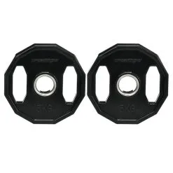 Juegoe 2 Discos De Pesas Olímpicas 5 Kg SPORTNOW - Acero Negro 24x24x3,5 cm - Ideal Para Musculación Y Entrenamiento