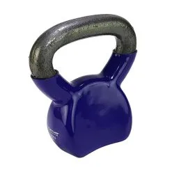 Tunturi Kettlebell de Vinilo - 4 Kg - Morado - Ideal para Musculación y Entrenamiento
