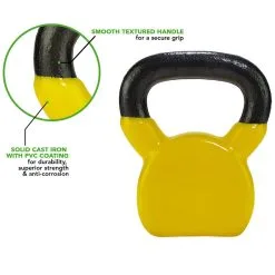 Tunturi Kettlebell Vinilo 6 Kg Amarillo - Mancuerna para Musculación y Fitness -Running comercio kettlebell vinilo 6 kg amarillo 1