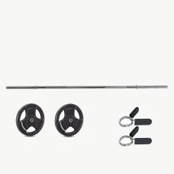 Kit Barra de Musculación + Discos 36 KG (25mm) VIMAS SPORT - Mancuernas y Pesas para Musculación