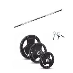 Kit Barra de Musculación + Discos 66 KG (25mm) VIMAS SPORT - Mancuernas y Pesas para Musculación -Running comercio kit barra de musculacion discos 66 kg 25mm vimas sport 3