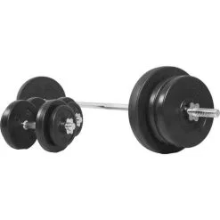 Kit de Musculación Gorilla Sports 70Kg con Discos de Plástico y Barra de 170cm - Mancuernas y Pesas para Entrenamiento en Casa -Running comercio kit de musculacion gorilla sports de 70kg discos de plastico y barra de 170cm 1