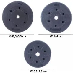 OZIO FITNESS Kit De Pesas De 60KG Con Discos, Barra Y Topes - Set Completo Para Musculación Y Fitness -Running comercio kit de pesas de 60kg con discos barra y topes fitness musculacion 2