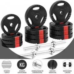 Kit Mancuernas Gorilla Sports Cromado/Negro 30Kg Diámetro 30/31 Mm - Ideal para Musculación -Running comercio kit mancuernas gorilla sports cromadonegro 30kg diametro 3031 mm 1
