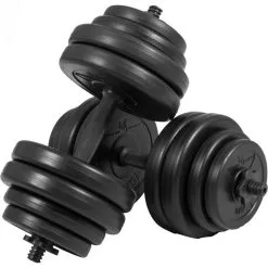 Kit de Mancuernas para Musculación Gyronetics Negro 30Kg Diámetro 25mm - Ideal para Entrenamiento en Casa o Gimnasio -Running comercio kit mancuernas musculacion gyronetics negro 30kg diametro 25mm 4