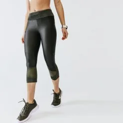 Kalenji Leggings Mallas Running Mujer Run Dry+ Feel Negro - Óptimo para Carreras -Running comercio leggings mallas running piratas mujer run dry feel caqui