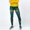 Mallas Running Mujer - THE RUNNING REPUBLIC Leggings Largos de Poliéster Reciclado TRR Geo Verde -Running comercio leggings running largos de poliester reciclado para mujer trr geo verde