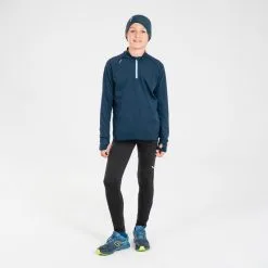 Mallas Atletismo Largas Cálidas Niños Kiprun Warm+ Negro - Running Niños