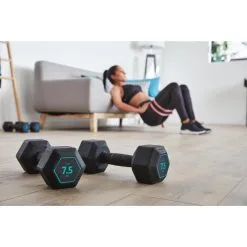Mancuerna Hexagonal 7,5 Kg CORENGTH - Ideal para Musculación y Cross Training -Running comercio mancuerna 75 kg hexagonal dumbbell musculacion cross training corength 3