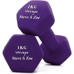 Mancuernas Antideslizantes De Neopreno WUEPS - 1 Kg | Ideal para Musculación y Fitness