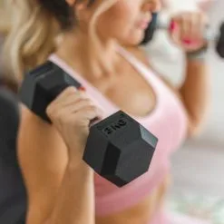 Mancuernas De Goma Hexagonales 3kg (par) Bodytone - Ideal para Musculación y Fitness -Running comercio mancuernas de goma hexagonales 3kg par bodytone 1