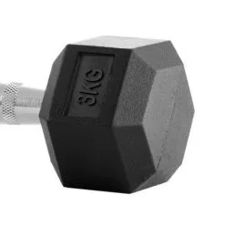 Mancuernas De Goma Hexagonales 3kg (par) Bodytone - Ideal para Musculación y Fitness -Running comercio mancuernas de goma hexagonales 3kg par bodytone 3