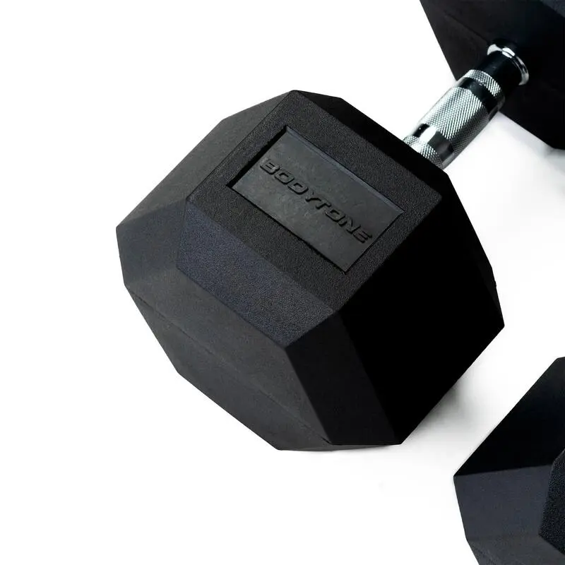 BODYTONE Mancuernas De Goma Hexagonales Profesionales 15Kg - Mancuernas y Pesas para Musculación 6 BODYTONE Mancuernas De Goma Hexagonales Profesionales 15Kg - Mancuernas y Pesas para Musculación - Imagen 4
