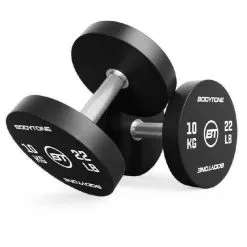 Mancuernas De Uretano Redondas Profesionales Bodytone (2kg – 37kg) - Ideal para Musculación