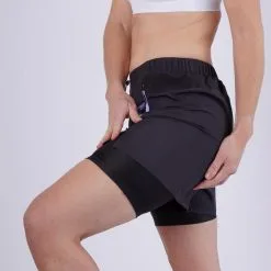Kalenji Pantalón Corto 2 En 1 De Running Transpirable Mujer - Run Dry 500 Negro 10 Kalenji Pantalón Corto 2 En 1 De Running Transpirable Mujer - Run Dry 500 Negro -Running comercio pantalon corto 2 en 1 de running transpirable mujer run dry 500 negro 3
