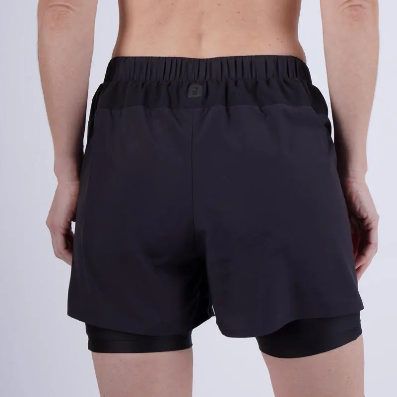 Kalenji Pantalón Corto 2 En 1 De Running Transpirable Mujer - Run Dry 500 Negro 7 Kalenji Pantalón Corto 2 En 1 De Running Transpirable Mujer - Run Dry 500 Negro - Imagen 5